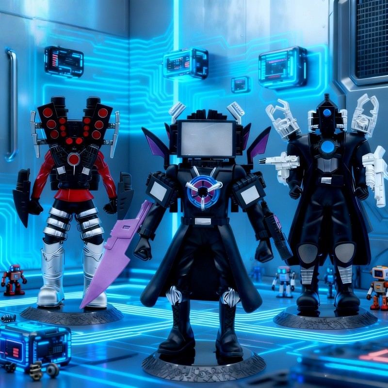 โมเดลตัวละครเกม Skibidi toilet Action Figure นาฬิกาลําโพง ไททันซาวด์แมน ทีวีแมน ของ ตัวต่อ โมเดล