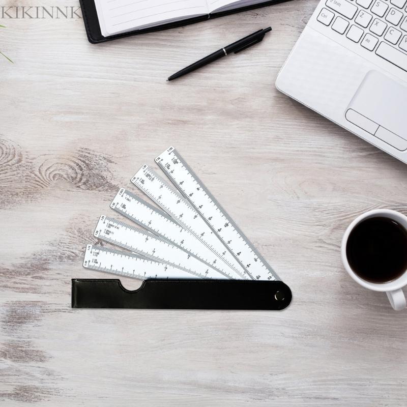 KINN Professional Fan-Style Scale Ruler 19cm 7 ขนาด 5 นิ้วไม้บรรทัด Engineer Scale