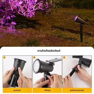 【ซื้อ 1 แถม 1】9/18LED Solar Light ไฟปักสนามโซล่าเซลล์ โคมไฟสนาม ไฟตกแต่งสวน พลังงานแสงอาทิตย์ แสงสนามหญ้า ﻿