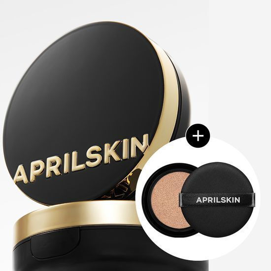 New Product # APRILSKIN Magic Snow Cushion 3.0 Black Edition Original + Refill Set – SPF50+ Cushion 
