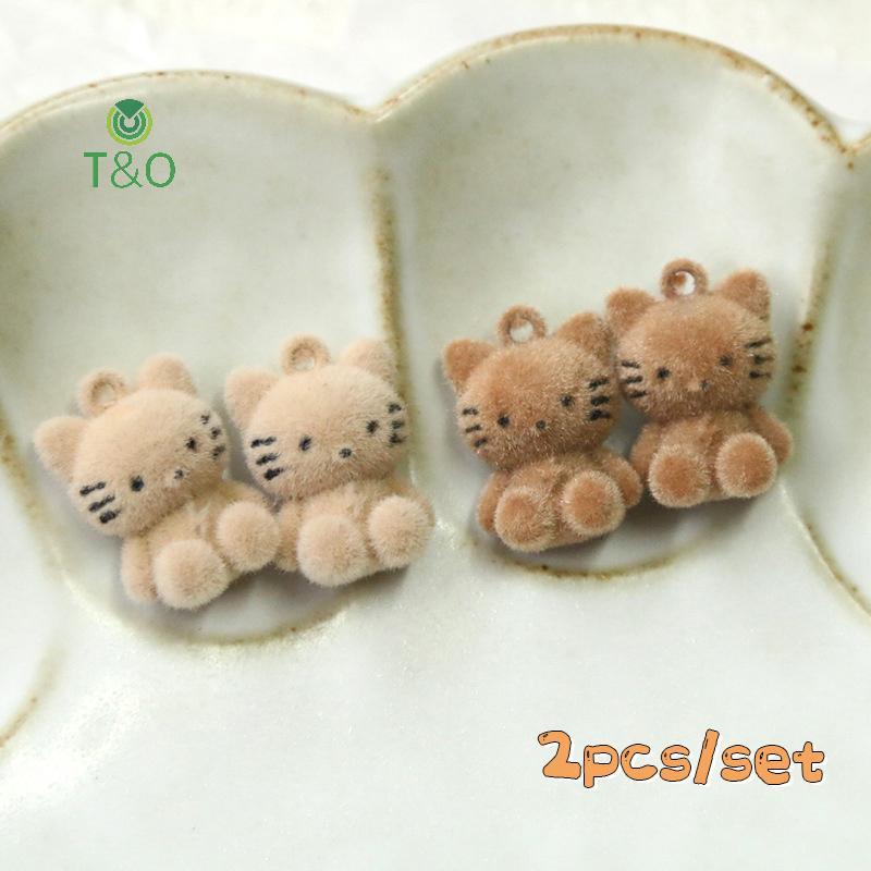T&O ตุ๊กตาแมวน่ารัก 3D Charms สำหรับสร้อยคอมือและต่างหู DIY