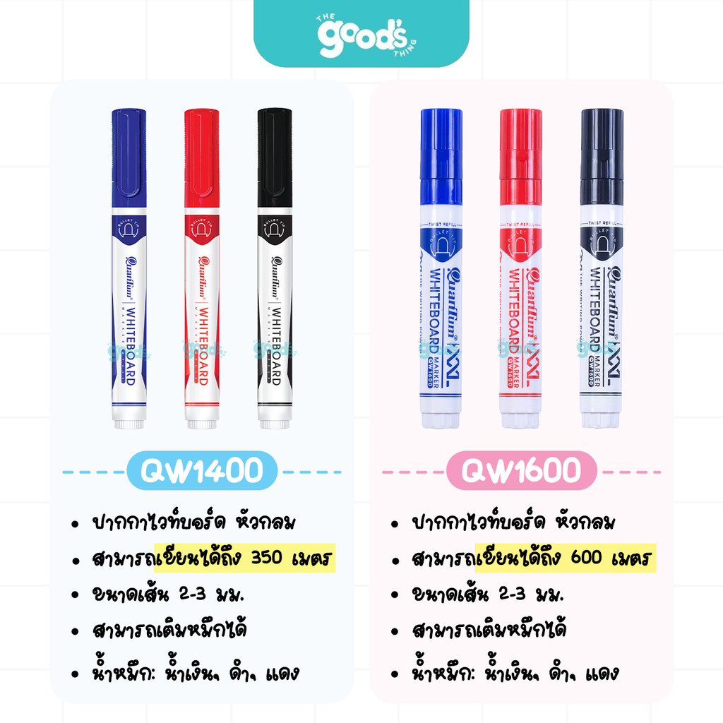 ปากกาไวท์บอร์ด Quantum รุ่น QW1600 XXL ปากกา หัวกลม รูปที่ 2