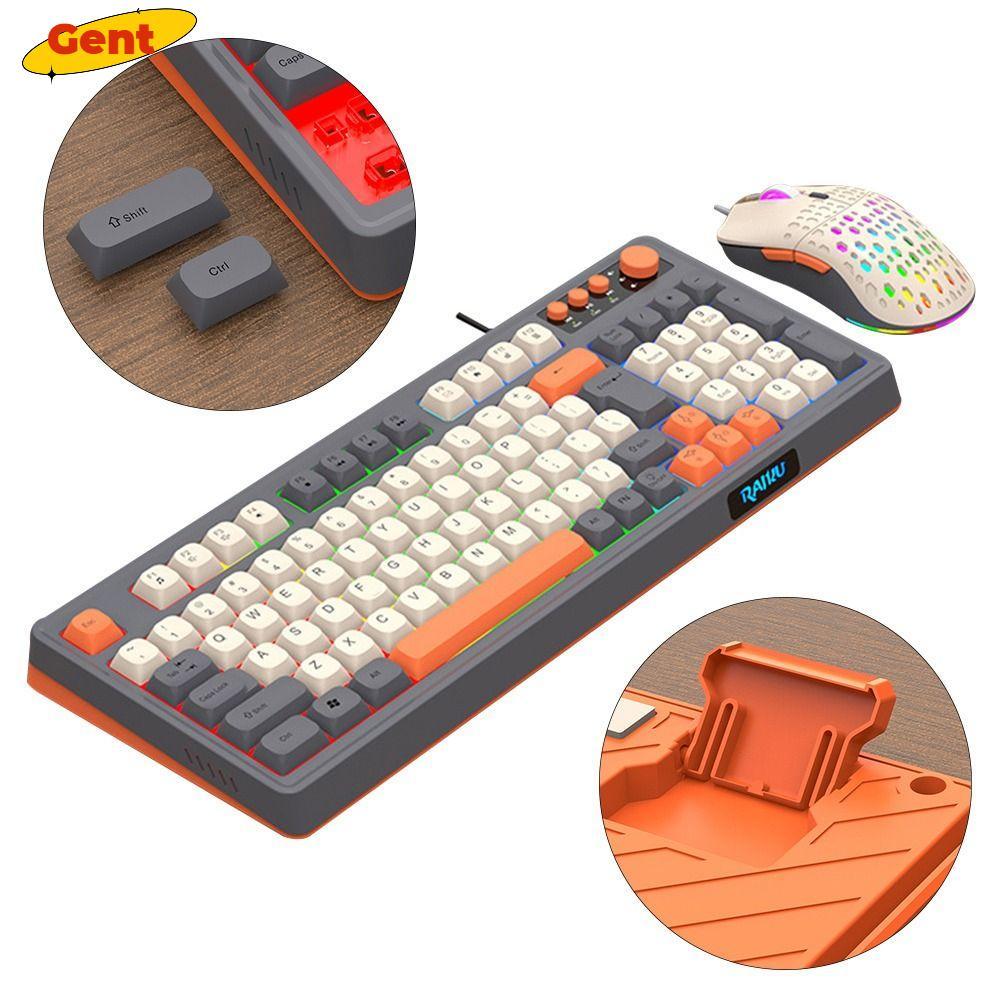 คีย์บอร์ด GENT RAIKU T98, ชุดเมาส์คีย์บอร์ดเค้าโครงกุญแจแบ็คไลท์ 98, การเชื่อมต่อ USB Luminous Light