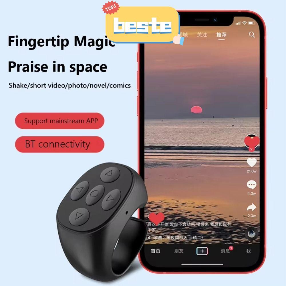 BTE Electric Auto Page Turner, Mini Bluetooth-Compatible Finger Clicking อุปกรณ์, แบบพกพา Mute ABS A