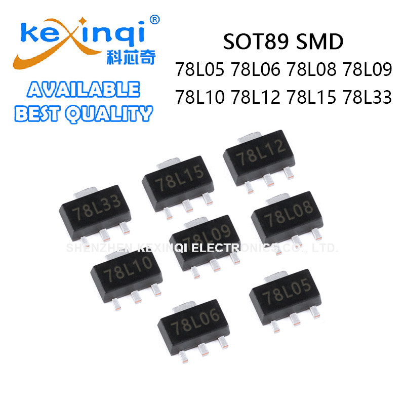 (10-50 ชิ้น) 78L05 78L06 78L08 78L09 78L10 78L12 78L15 78L33 SOT89 SMD แรงดันไฟฟ้าเสถียรไดโอด
