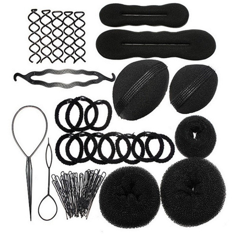 เครื่องประดับผมชุดเครื่องมือขดลวดผม Hair Braider Hair Coiler Set Set