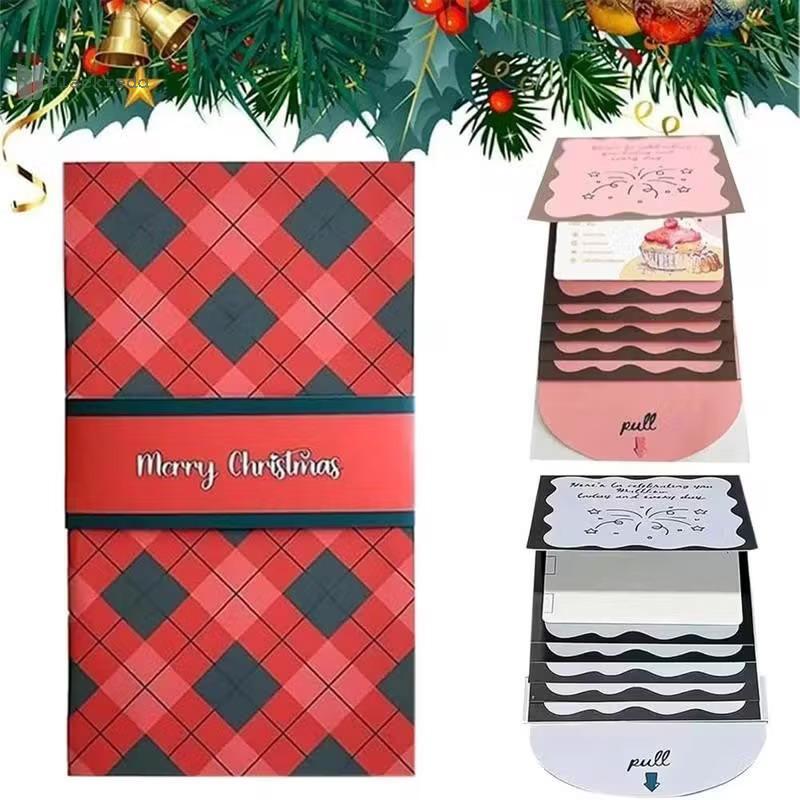 BRED Christmas Gift Card Holder Book Surprise Cards Elegant DIY Booklet สําหรับ Xmas Card, Cash, Tic