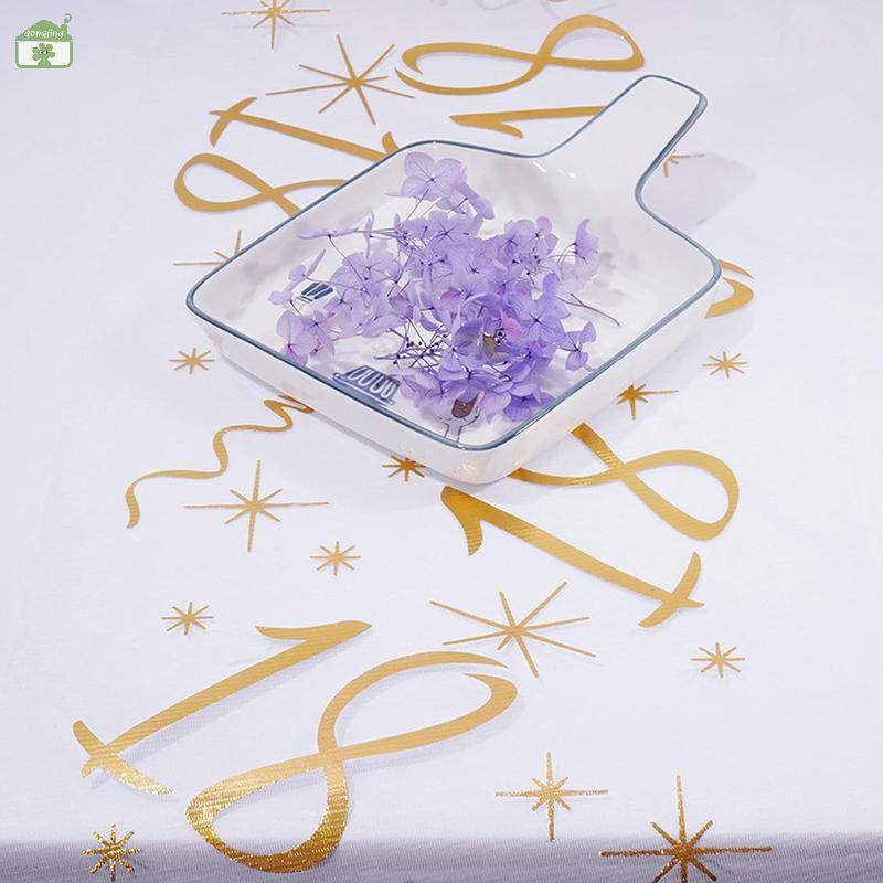 [Gong] 18th Shiny Gold Birthday Table Runner Table Cover Happy Birthday Party ตกแต่งสําหรับผู้ใหญ่ 1