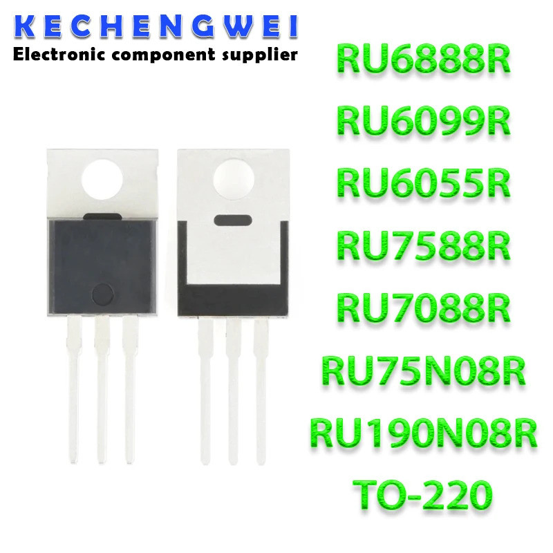 5PCS RU190N08R RU190N08 190N08 RU6888R RU6888R3 RU6099R RU6099 RU6099 TO-220 Field Effect ทรานซิสเตอ