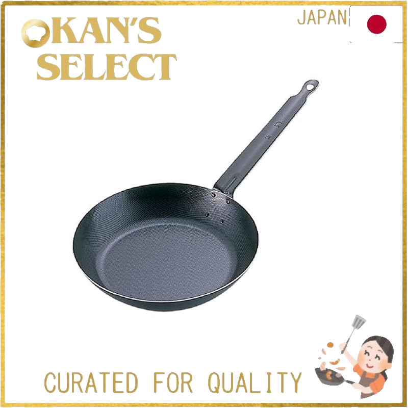 Endo Shōji TKG Iron Frying Pan 26cm with Embossed Surface Texture: The contact area with food is red