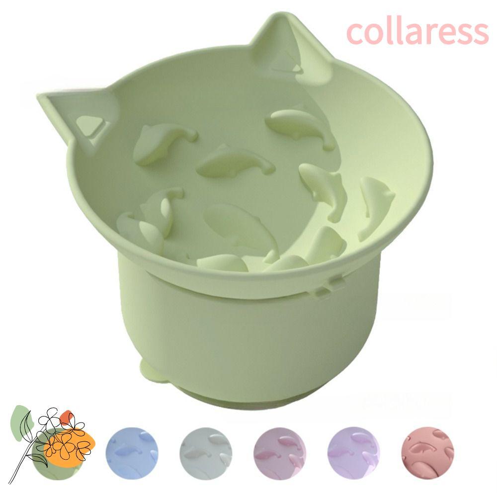 COLLARESS Pet Slow Feeder, Tilt Design Silicone Cat Bowl, Elevated Slow Down Eating Adjustable Angle Dog Puzzle Feeder อาหารแห้งและแบบเปียก