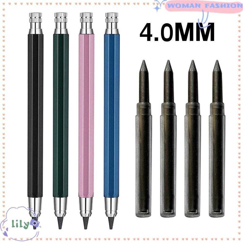 LILY ดินสออัตโนมัติ, 4.0 มม.วาดเขียนเครื่องมือดินสอ, Creative 2B/4B/6B/8B/10B ดินสอ Refill Sketch กา
