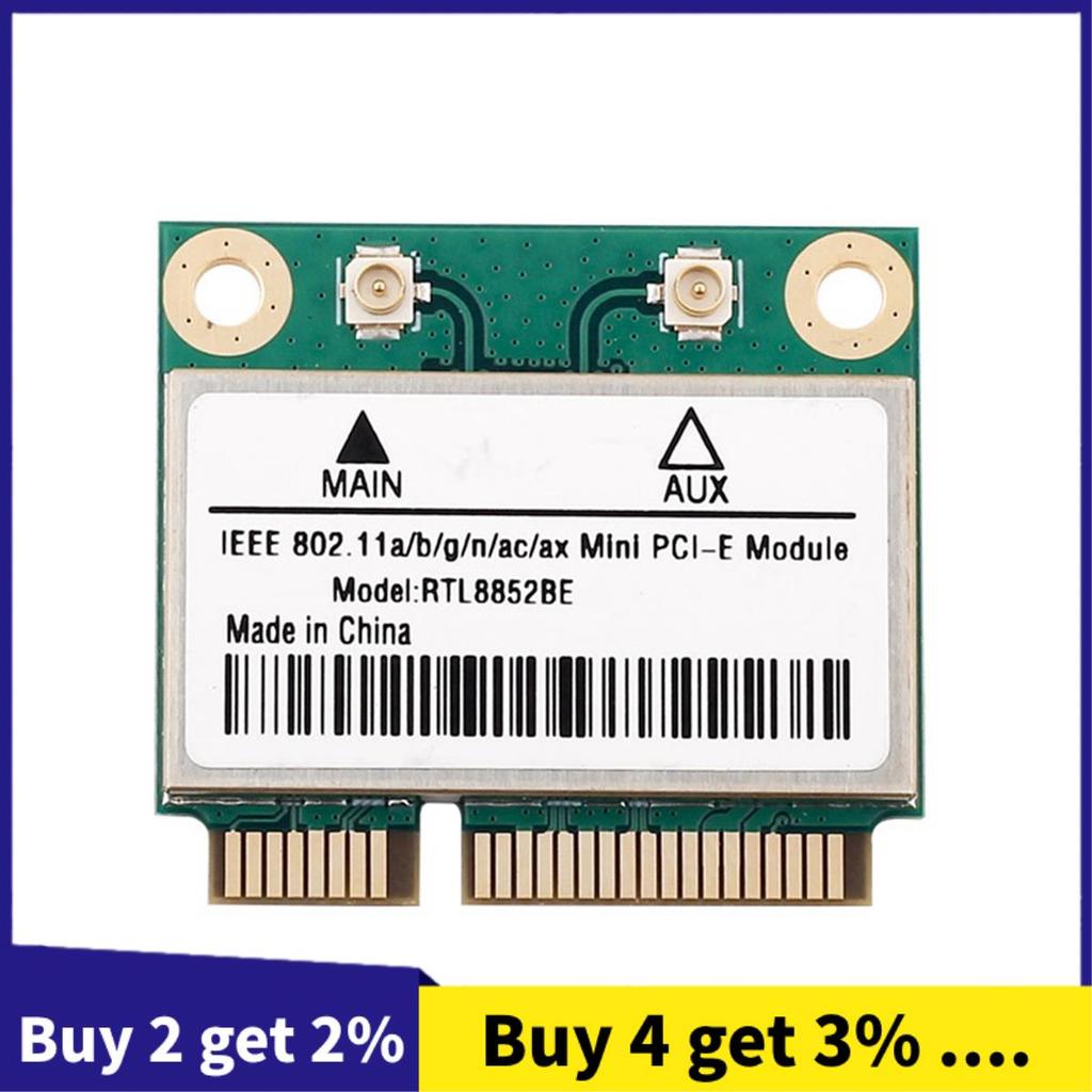 RTL8852BE การ์ดเครือข่าย WiFi 6 1800Mbps BT 5.2 Dual Band ไร้สาย MiniPCIe 802.11ac/Ax 2.4G/5 Ghz -MI