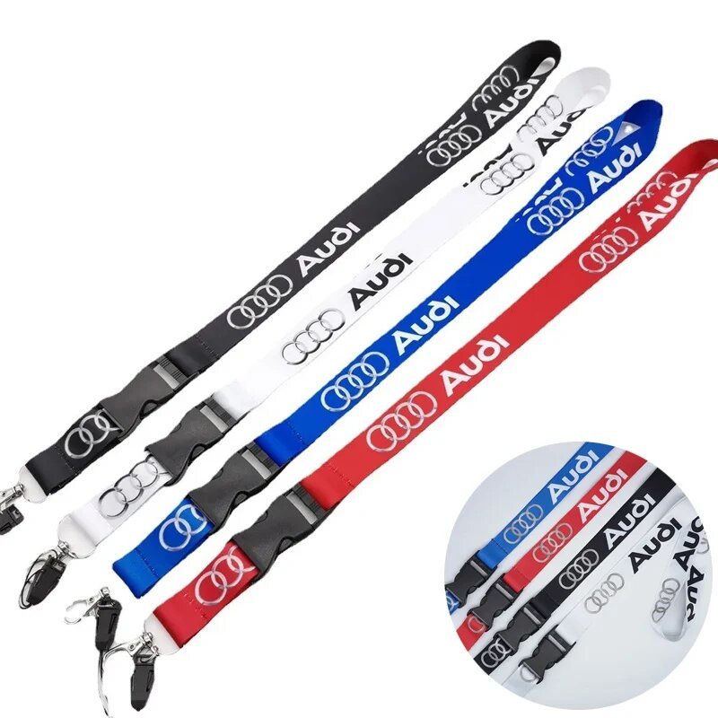 โลโก้รถแขวนเชือกทํางาน Permit Lanyard โทรศัพท์มือถือ Halter คอแขวนสําหรับ Audi Sline A1 A4 A5 A6 A7 