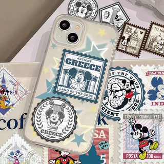 สติกเกอร์ลายแสตมป์วินเทจ 50ชิ้น Stamp มิคกี้ เมาส์' ลิขสิทธิ์แท้ Disney กันน้ำ DIY Sticker โน้ตบุ๊ก