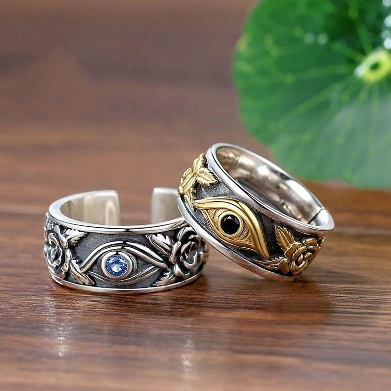 แหวนสไตล์เรโทร_eye_of_horus สไตล์เฉพาะตัวสำหรับผู้ชาย พร้อมลายโรสสวยงาม