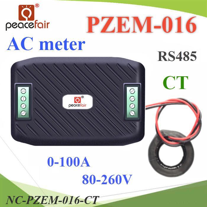 NC PZEM-016 AC ดิจิตอลมิเตอร์ 100A 80-260V โวลท์ แอมป์ วัตต์ พลังงานไฟฟ้า RS485 port Coil CT..