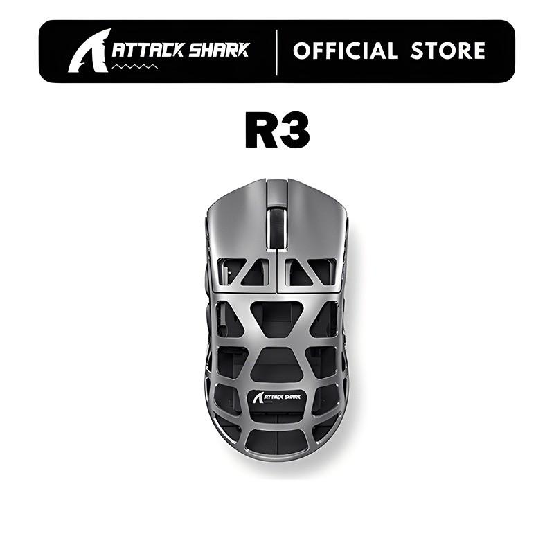 Attack Shark R3 Magnesium Alloy Gaming Esports Mouse น้ําหนักเบา Paw3395 2.4g บลูทูธไร้สาย 4k8k เมาส