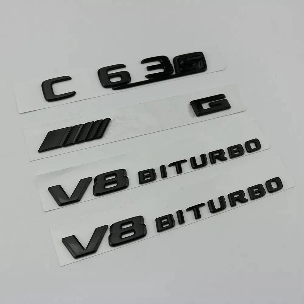 สีดําด้าน C63s V8 BIRTUBURBO Trunk Emblem Badge สติกเกอร์ C63