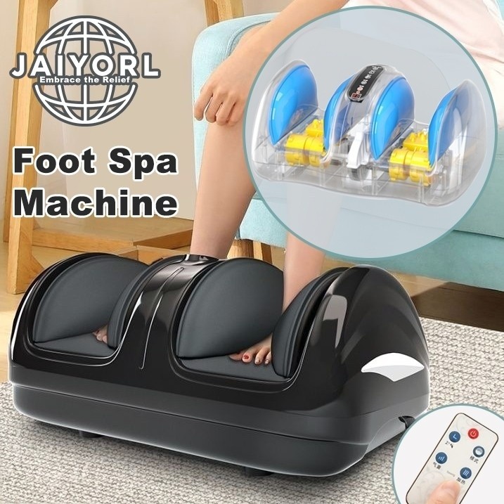 JAIYORL Electric Foot Massager Machine for Circulation & Pain Relief Deep Tissue Kneading Heat Thera