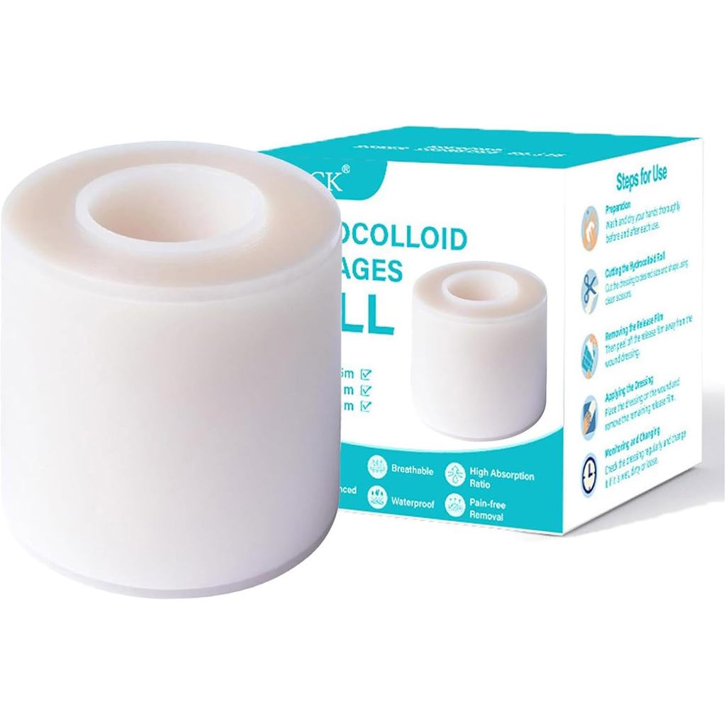Rouleau Pansement Hydrocolloïde roll 5 cm – Patch Hydrocolloïde Flexible et Respirant pour Pimple Pa