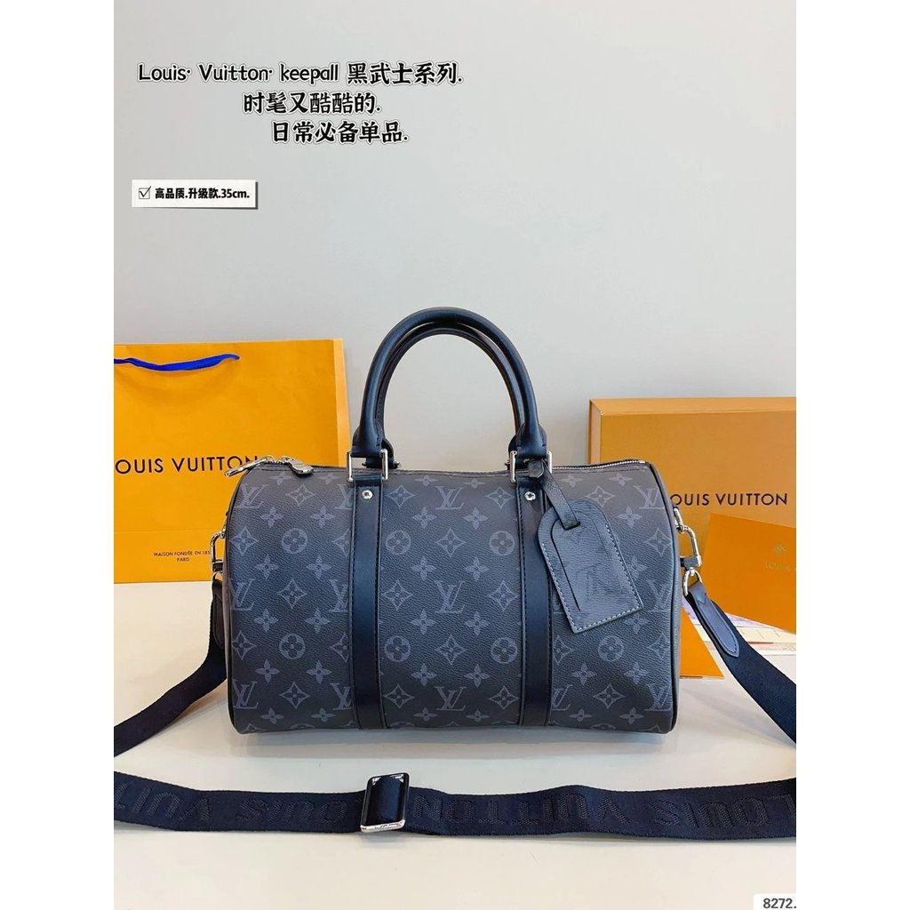 สีดํา Samurai Keepall หมอนกระเป๋าสีดํารูปแบบสีเข้มกระเป๋าสะพายกระเป๋า Messenger กระเป๋าถือกระเป๋าผู้