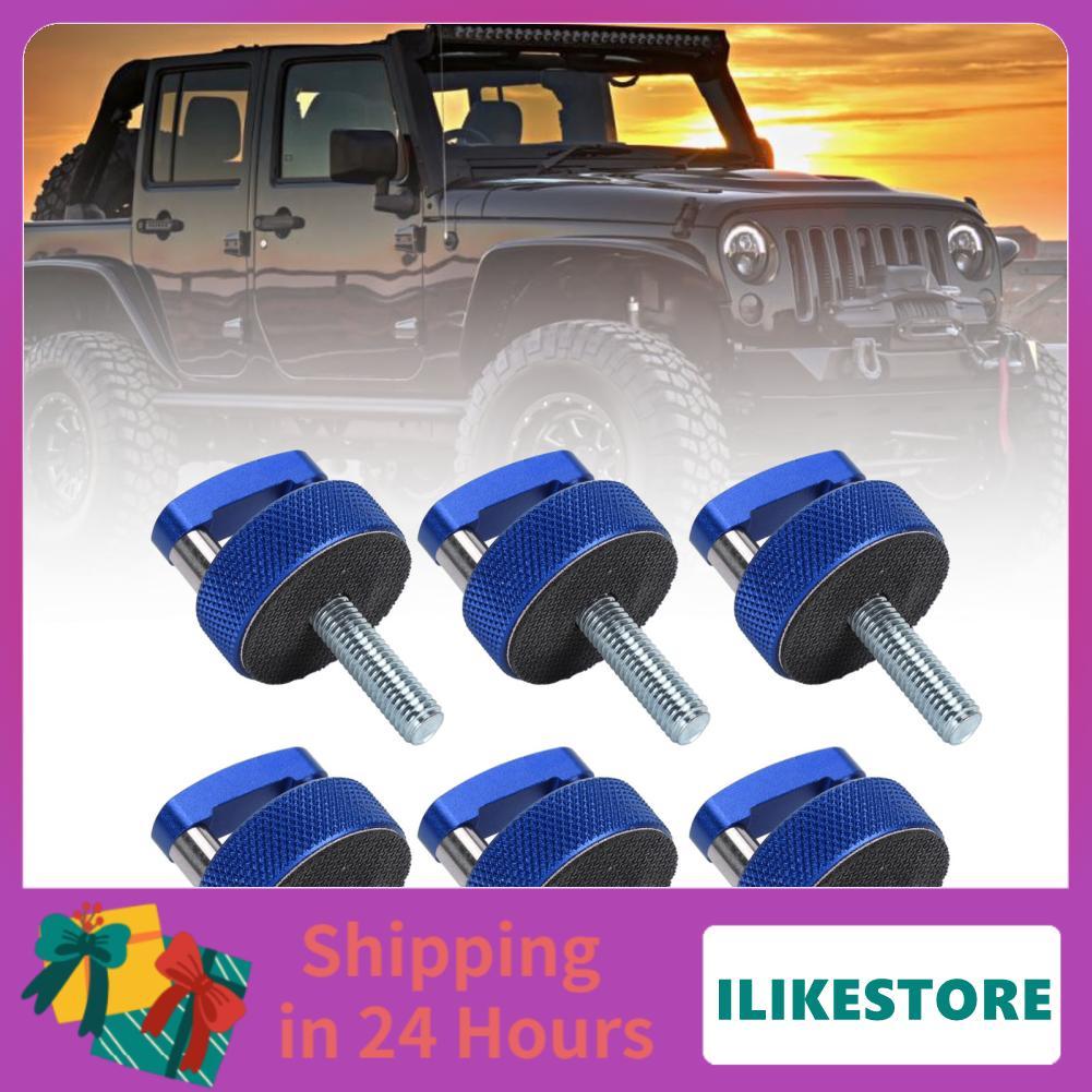 Ilikestore Ilikestore Hard Top Quick Removal Fastener สกรูหัวแม่มือ 6 ชิ้น Billet อลูมิเนียม D แหวนอ
