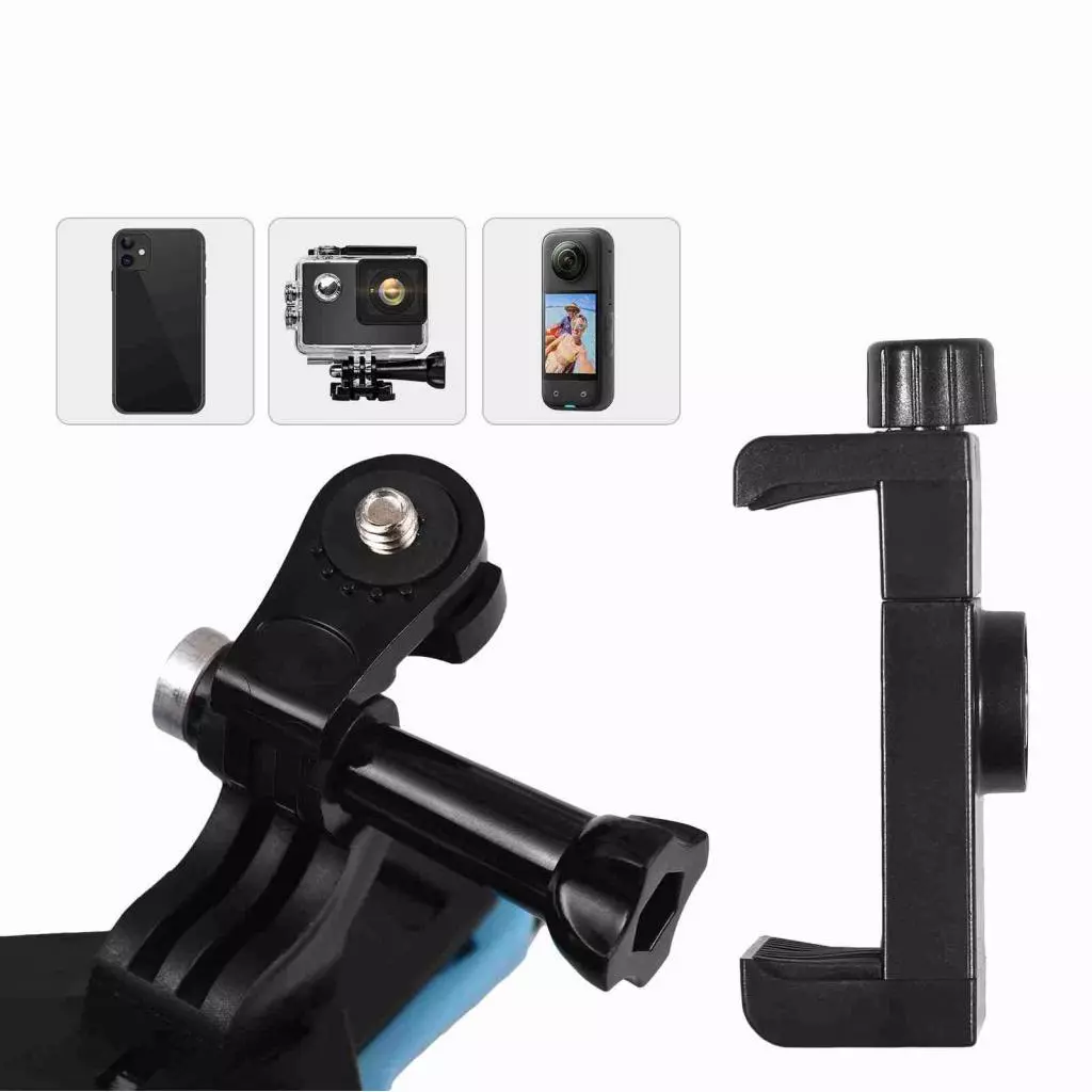 ที่วางกล้องติดหมวกกันน็อคพร้อมอะแดปเตอร์คลิปโทรศัพท์ GO-PRO Hero/DJI Osmo/AKASO thumbnail 7