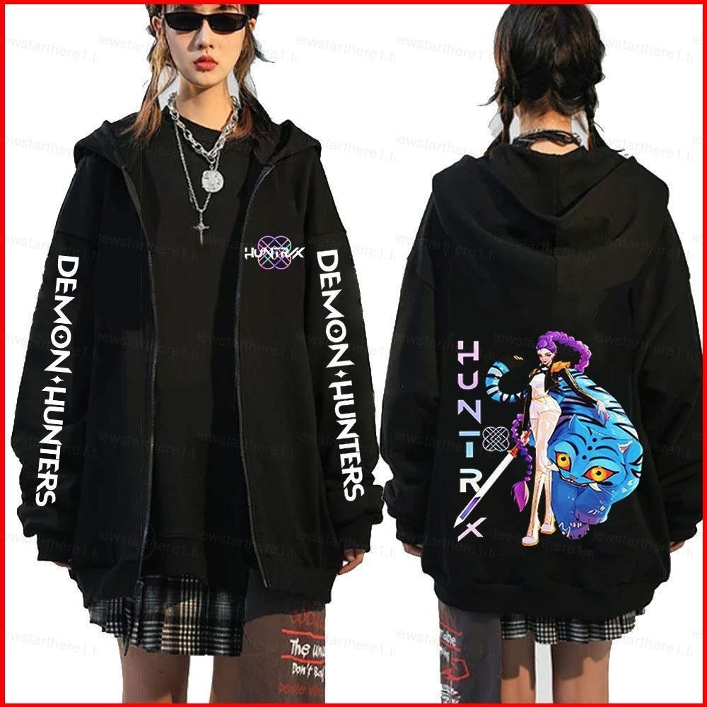 NS1 KPop Demon Hunters Rumi Derpy Tiger Movie Zipper Hoodies HUNTR/X coat SN1ฤดูร้อนผ้าฝ้ายแท้