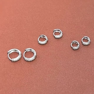 สร้อยคอและต่างหูหูกระดูกสตั๊ดเงิน 925 ประดับเพชร เหมาะสำหรับของขวัญและขายส่ง