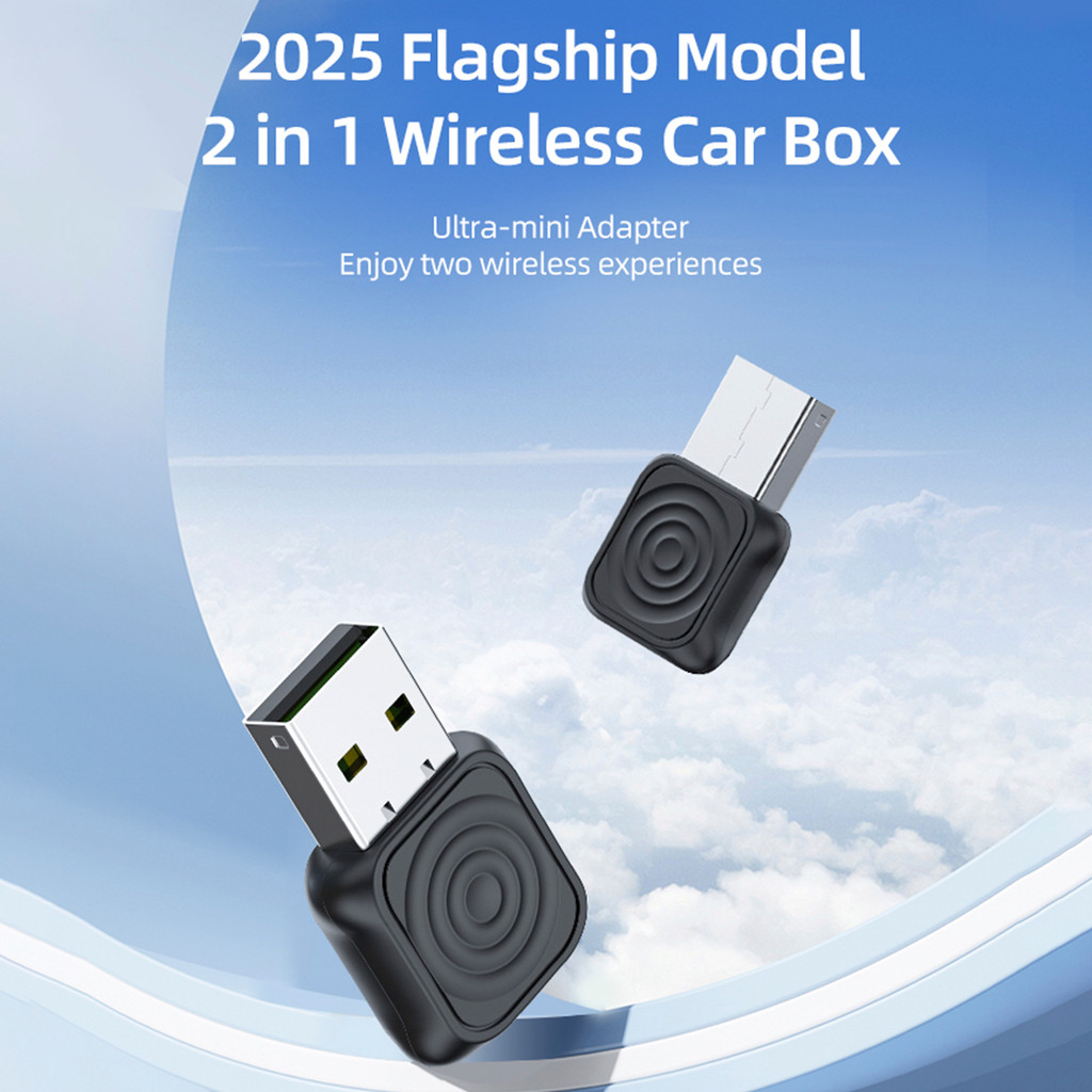 2026 Carlinkit 5.0 Mini Ultra บลูทูธ5.4 กล่อง CarPlay ไร้สาย 2 ใน 1 Android Auto เสียบใช้เลย แถมอะแดปเตอร์ Type-C
