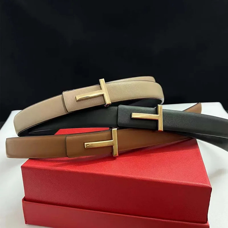 New Women's Belt Designer Reversible Genuine Leather Belt For Women T Buckle Belt Female Jeans Dress