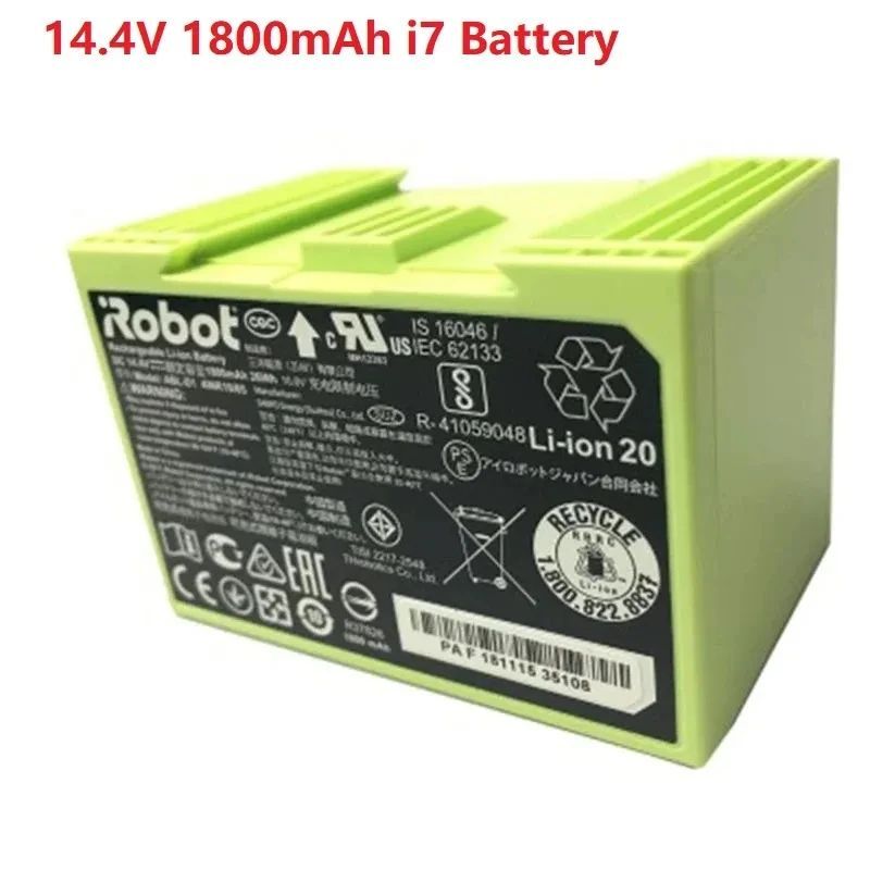 14.4V 1800mAh i7 แบตเตอรี่ทดแทนสําหรับ iRobot Roomba e และ i Series i7+ e5 7150 7550 i3 3150 i3+ 355