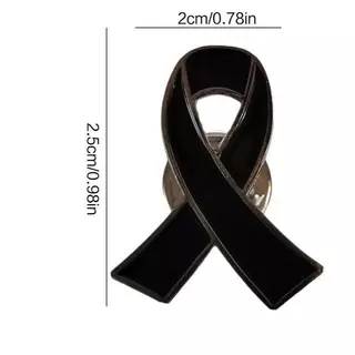 เข็มกลัดริบบิ้นสีดำ เข็มกลัดติดอก โบว์สีดำไว้อาลัย พร้อมส่งในไทย