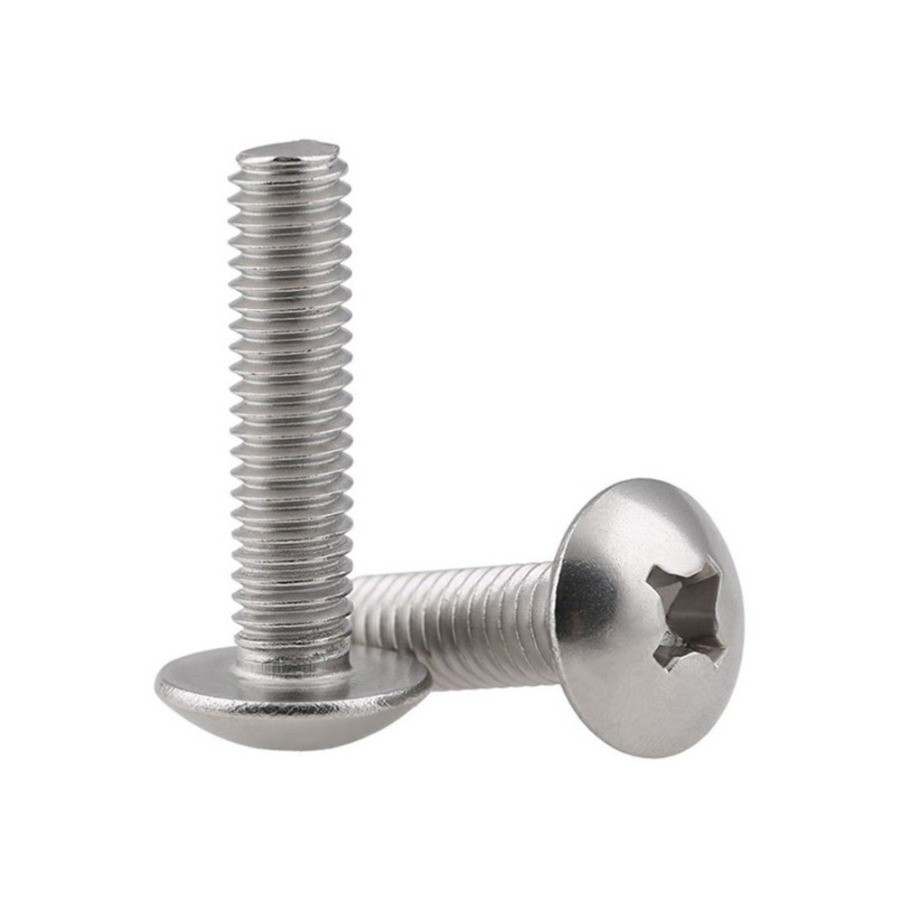 น็อต สกรู หัวร่ม หัวกระทะ แฉกT+ สแตนเลส304 เกลียวมิล หยาบ /Truss Head Phillip Machine Screw SUS304 M2/M2.5/M3/M4*L=3-80MM[ZHX-WJ-1-MB] - รูปที่ 3
