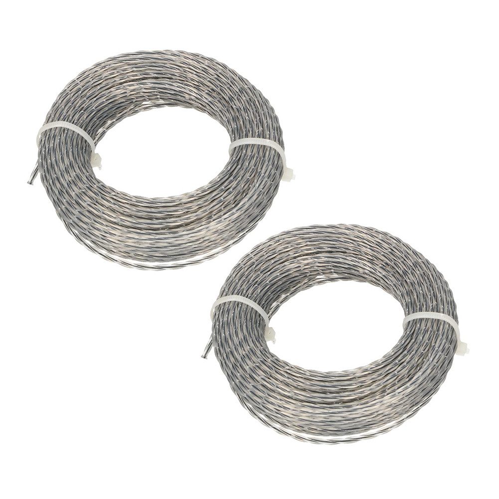 【Ready Stock】2-Set Core-Reinforced Grass Trimmer Line 2.0 - 3.0 Mm X 15m (30m) Line Spool New@New