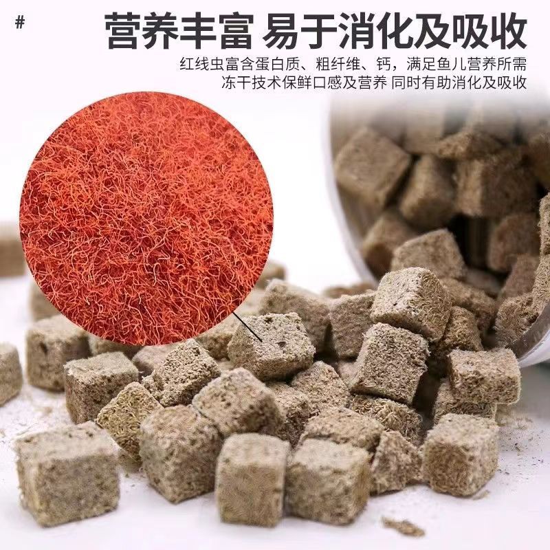 2025 สินค้าใหม่ Freeze-Dried Fish Food Line Worm Paste Patch ปลาเขตร้อนขนาดเล็กปลาสวยงาม Earthworm G