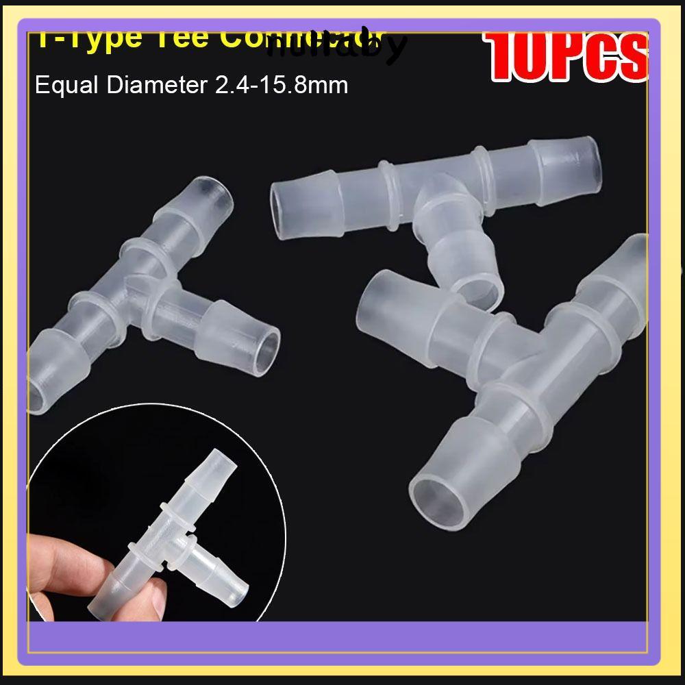 NULLABY 10 ชิ้น 3 ทาง, พลาสติก Equal เส้นผ่านศูนย์กลาง T-Type Tee Connector, 1.6-15.8 มิลลิเมตร PP P