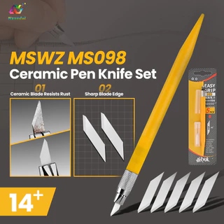 MSWZ MS098 เซรามิคใบมีดปากกามีดรุ่นเฉพาะ 5 ชิ้นใบมีดหมวก-ปกป้อง Secure Blade Hold สําหรับกันดั้มรุ่น Parting Line Scraping Nub Mark Trimming เครื่องมือ