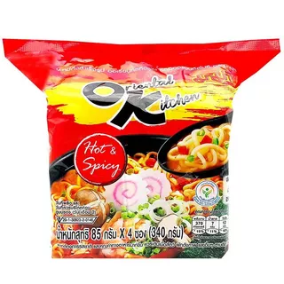 มาม่าบะหมี่กึ่งสำเร็จรูปออเรียลทัลคิตเซ่นรสฮอตแอนด์สไปซี่ 85ก แพค 4 Mama Oriental Hot&Spicy 85g X4 [8850987131158 ]