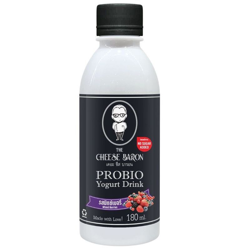 เดอะชีสบารอนโยเกิร์ตพร้อมดื่มรสมิกซ์เบอรรี่ 180มล The Cheese Baron Drinking Yogurt Mixed Berries 180ml [8859601300383 ]