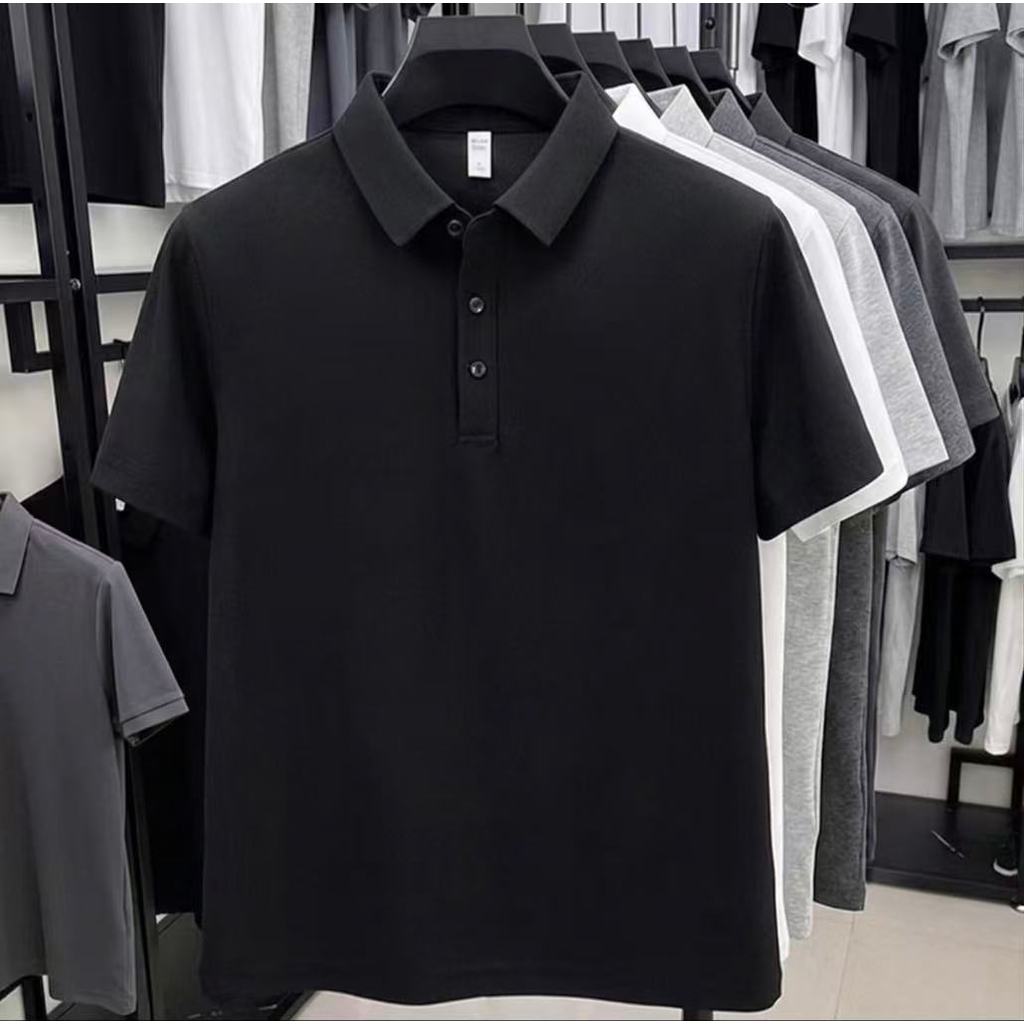 Trendy Man POLO33 ผู้ชายเสื้อโปโลปกปักแขนสั้นสีพื้นใส่สบายทุกโอกาส พร้อมส่งจากไทย M-5XL