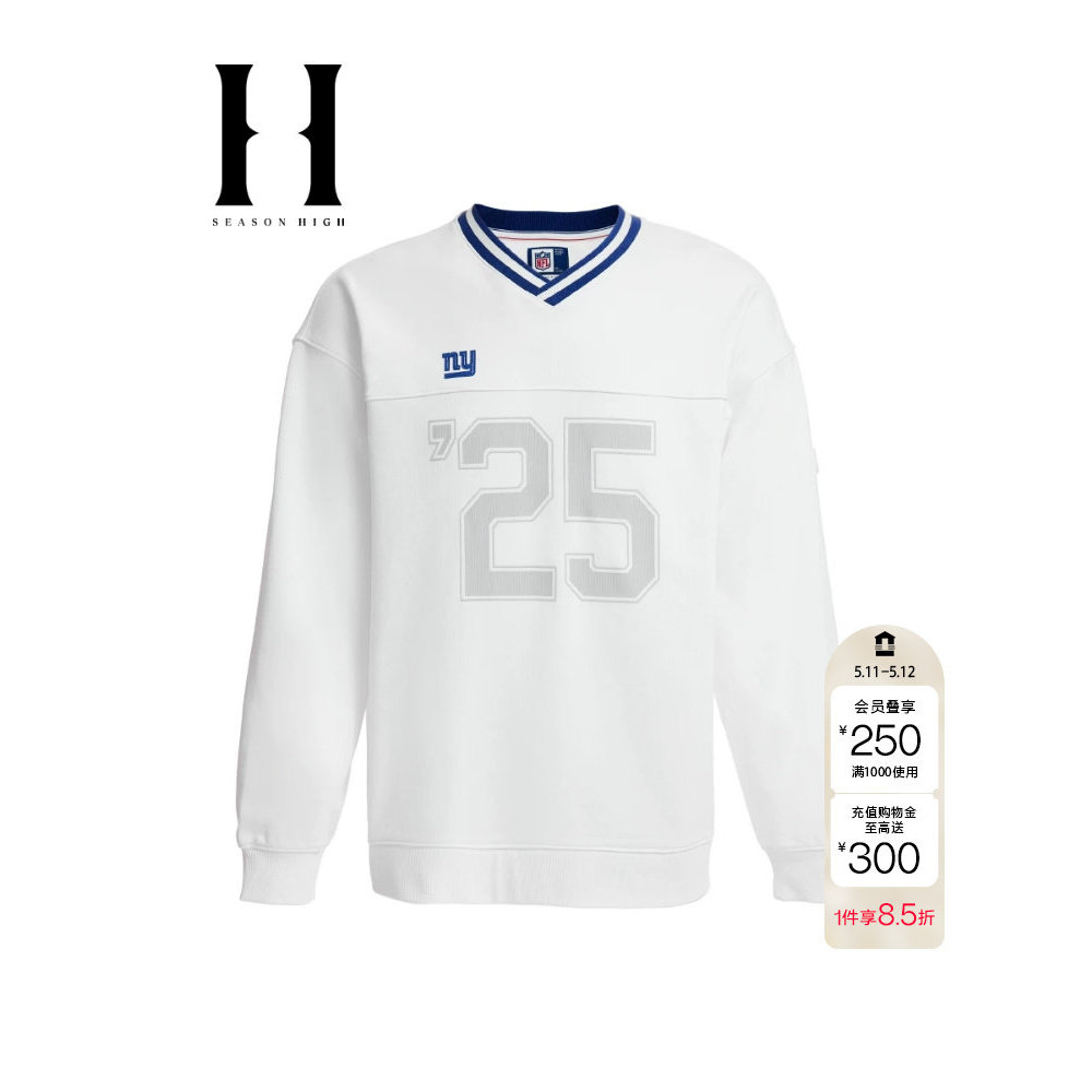 Ayazhi SEASON HIGH NFL Joint Autumn Mens Sweatshirt หลวม V คอผ้าฝ้ายแท้สบายด้านบน