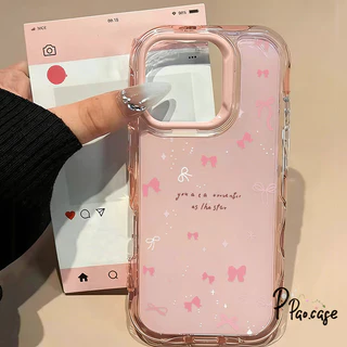 เคส TPU เคสเจลลี่ลอน ลายโบว์ สไตล์น่ารักหลายสีกันกระแทก เข้ากับ IPhone 13 16 12 14 17 15 11 Pro Max 14 12 13 Pro 15 Plus