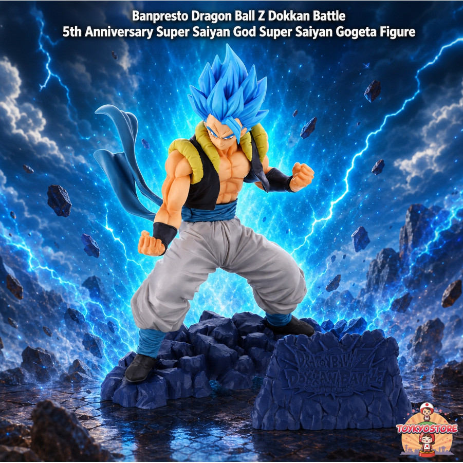 Banpresto Dragon Ball Z Dokkan Battle 5th Anniversary Super Saiyan God Super Saiyan Gogeta Figure [D