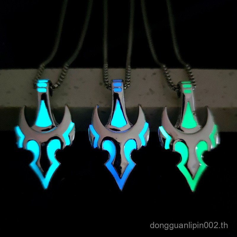Gothic Luminous Flame Anchor อินเทรนด์ Fire Kirin สร้อยคอชาย Hip-Hop Punk สไตล์ถาวรจี้ส่องสว่าง H3DM