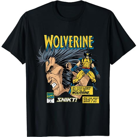 เสื้อยืด Marvel Comics Wolverine Classic Logan Retro