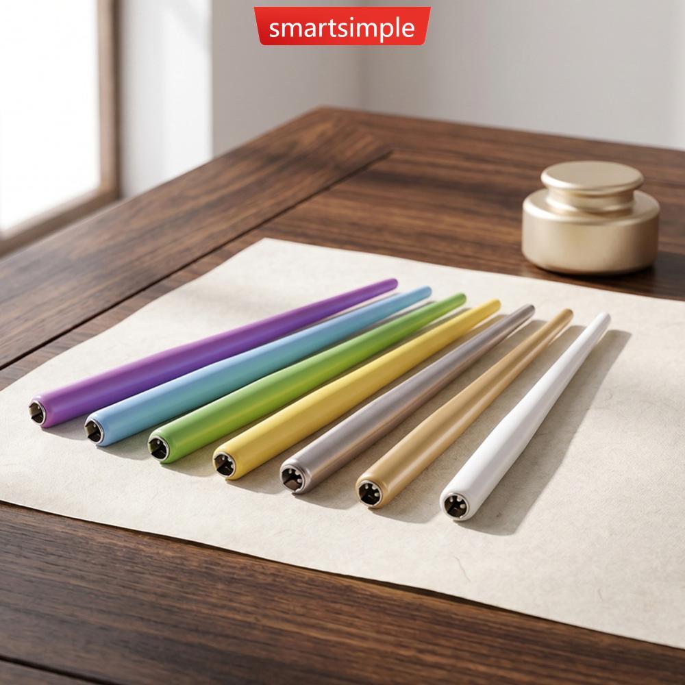 SMARTSIMPLE Dip Fountain ชุดปากกาไม้สแตนเลส Nib การประดิษฐ์ตัวอักษรการ์ตูนวาด Sketching เครื่องเขียน