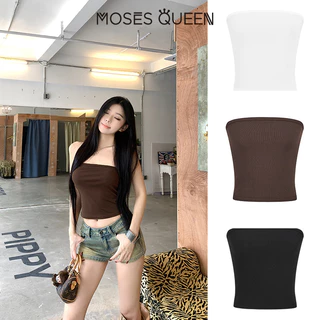 MOSESQUEEN สาวเซ็กซี่ใส่เสื้อชั้นในสั้น ใส่เสื้อกั๊กกระชับที่เผยหน้าอก ช่วยให้ดูผอมและมีความยืดหยุ่น ใส่ชั้นนอกได้หลากหลาย #63109