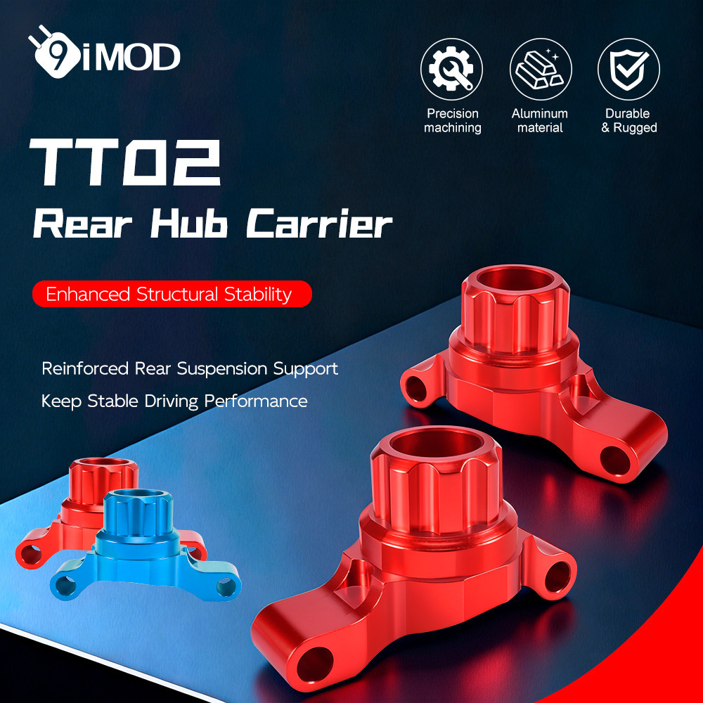 9IMOD Aluminum Rear Knuckle & Hub Carrier for TT02 1:10 RC Drift Car Steering Upgrade